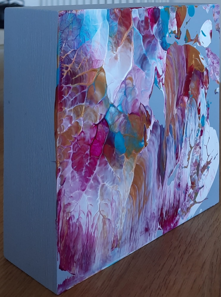Magenta Gold - Original Turquoise, Magenta and Gold Abstract Painting, Textured Mixed Media Wall Art, Modern Wood Panel, Contemporary Art