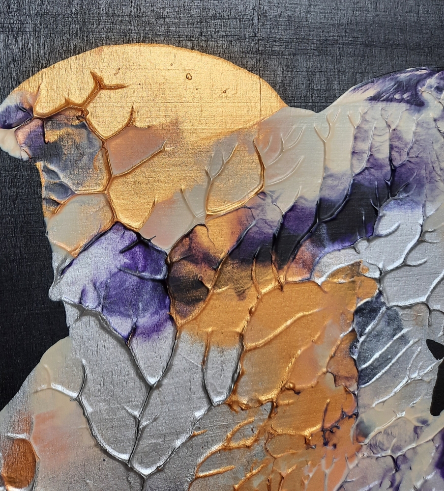 \"Hawk\" – Original Mixed Media Abstract Painting on Wood Panel