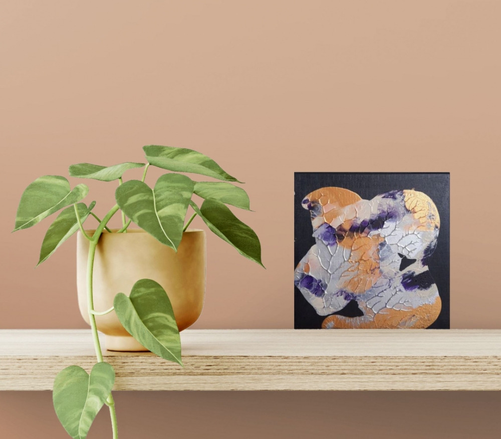 \"Hawk\" – Original Mixed Media Abstract Painting on Wood Panel