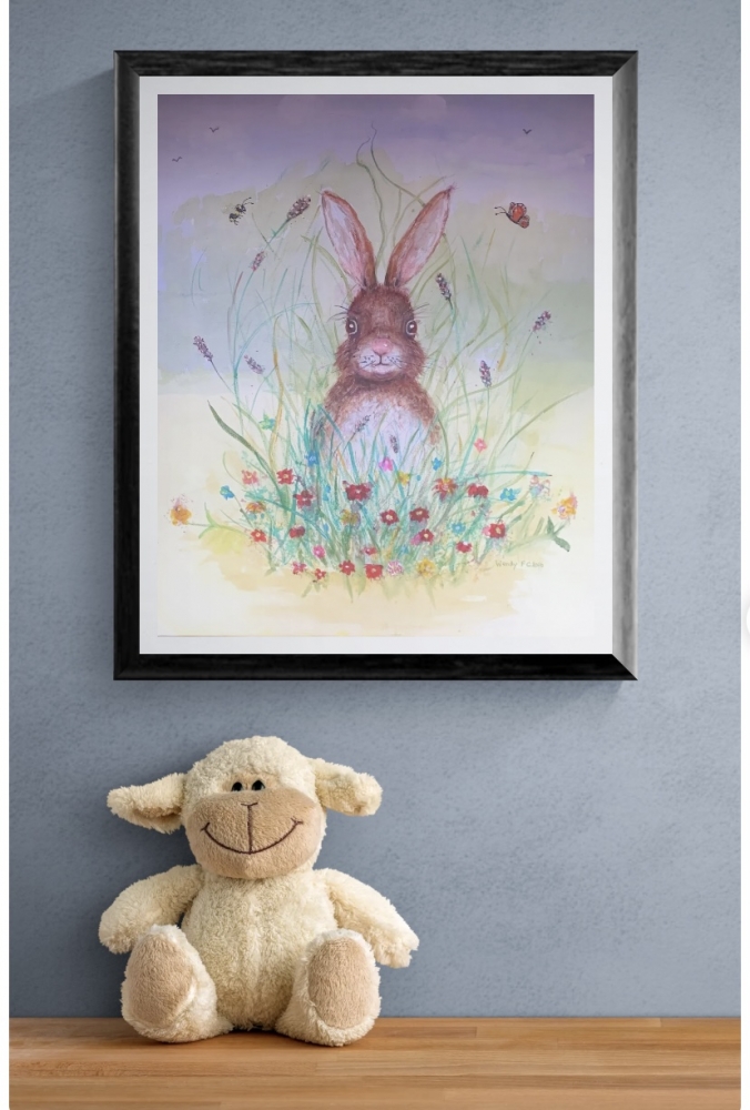 Hare among the flowers