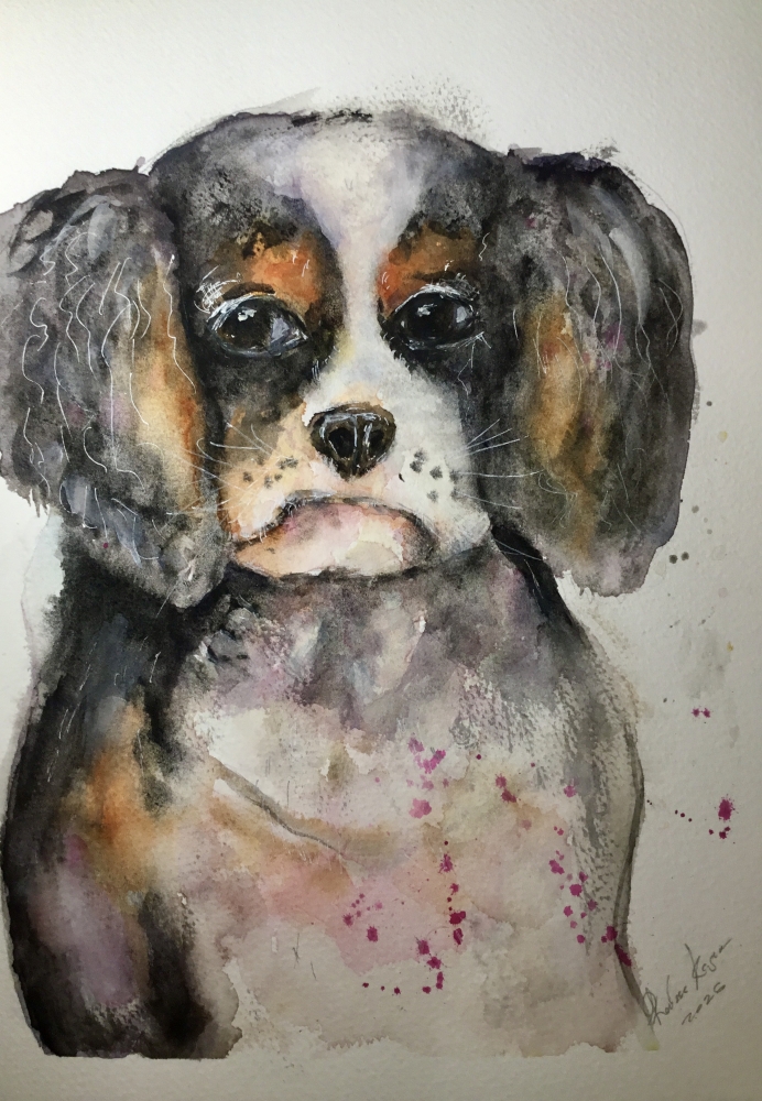 Innocent Eyes – Original Watercolor Puppy Portrait