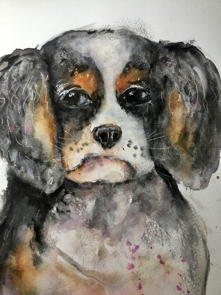 Innocent Eyes – Original Watercolor Puppy Portrait