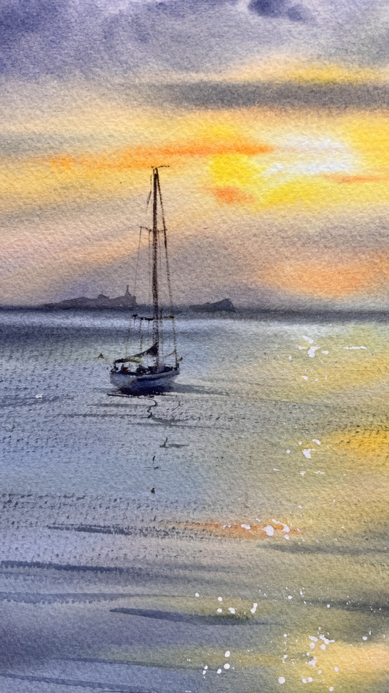 Yacht in Golden Light