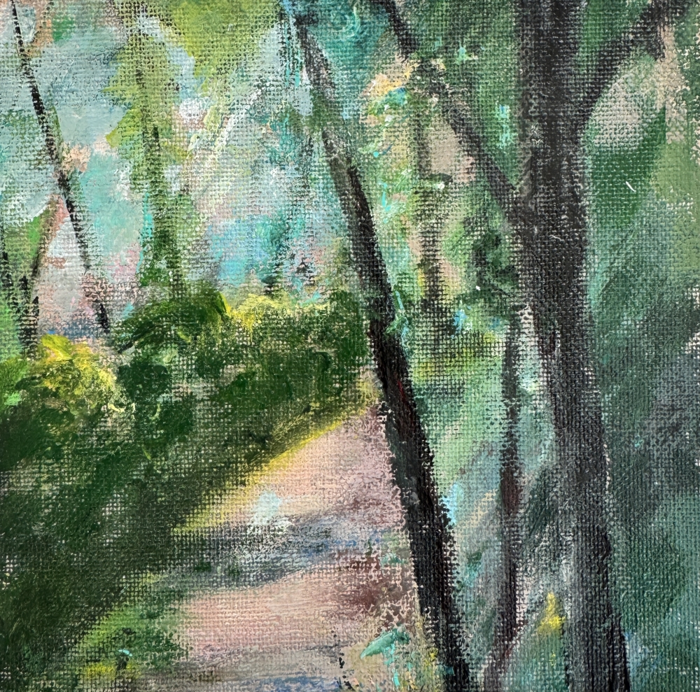Bloomsbury Inspired Lane with trees framed