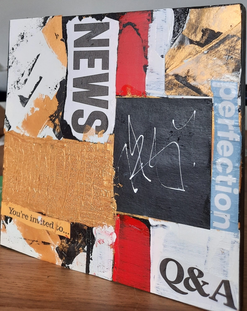 \"Q&A\" – Original Abstract Grunge Mixed Media Painting on Wood Panel