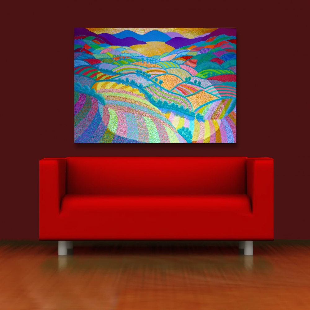 SUNSET OVER RAINBOW FIELDS