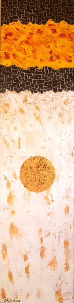 The Last Souper, Acrylic on canvas, 12 pcs 6x6 inch, 1 pcs 12x48 inch, 61X122 cm, SKU 1049,