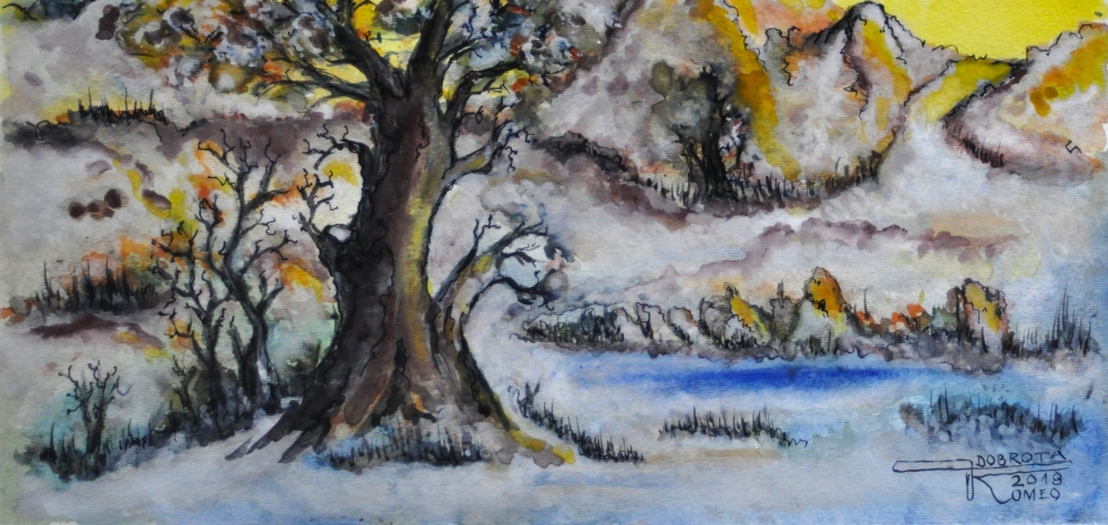 Old tree 1, 11x15 inch, 28x38 cm, water colors SKU 4023