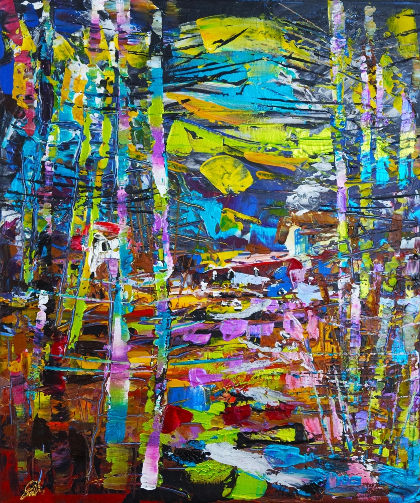 Sunset in the Woods Abstract Expression 024