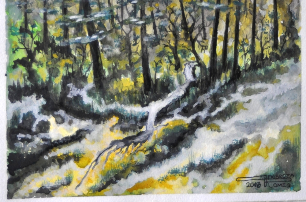 The small fall 1, 11x15 inch, 28X38 cm, water colors SKU 4024