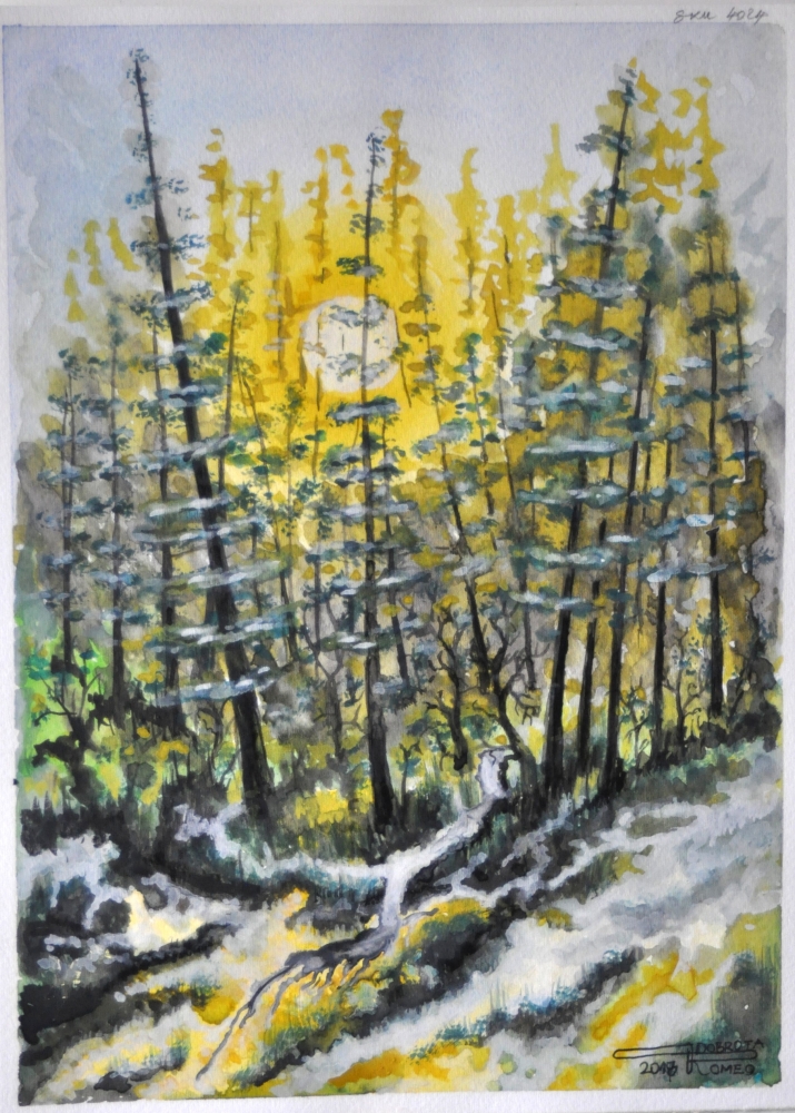 The small fall 1, 11x15 inch, 28X38 cm, water colors SKU 4024