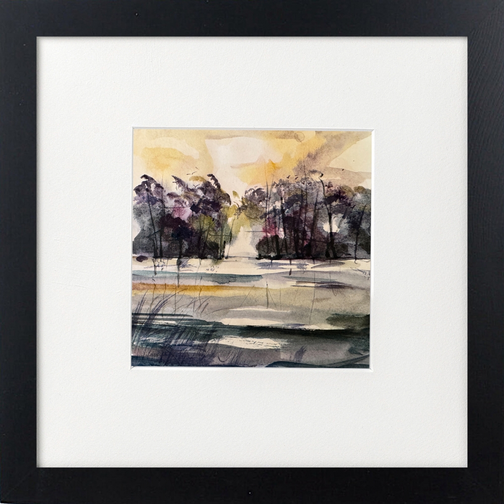 Cool shades of Winter trees framed