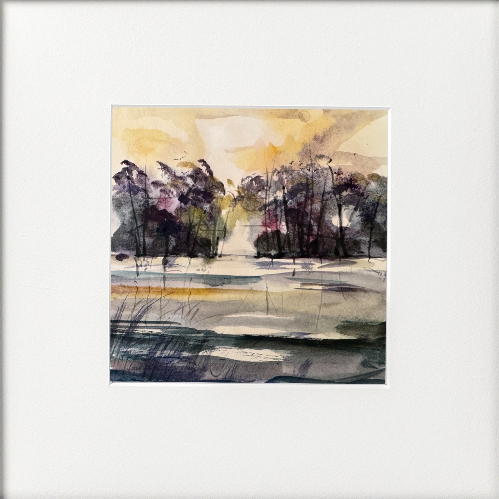 Cool shades of Winter trees framed