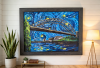 Tyne Bridge Newcastle starry night style 