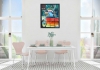 Parrott - abstract in cubic, acrylic, 45.5x61 cm, 18X24 inch, SKU 1072 