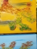 Good morning, good day, good night, acrylic on canvas, modeling paste, 36X36 inch, 90.5x90.5 cm, 3 panels, 12x36 inch. SKU 1100