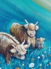 Sycamore Gap Tree Highland Cows Original acrylic Painting 