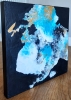 \"Alchemy\" Mini Abstract Painting on Wood • Turquoise Gold Textured Wall Art • Small Mixed Media Artwork • Modern Teal Home Decor Gift