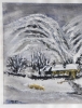 Canadian winter Landscape, water colors on cold press paper, 9x12, inch, 23x30.5 cm, SKU 4003 