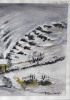 Canadian winter Landscape, water colors on cold press paper, 9x12, inch, 23x30.5 cm, SKU 4003 