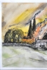 Canadian Landscape, watercolors on cold press paper, 11x15 inch, 28x38 cm, SKU 4022,
