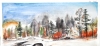 Canadian Landscape in winter, water colors, 11x14 inch SKU 4021