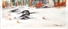 Canadian Landscape in winter, water colors, 11x14 inch SKU 4021