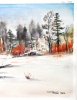 Canadian Landscape in winter, water colors, 11x14 inch SKU 4021