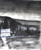 Canadian night landscape,  9x12 inch, 23x30.5 cm, water colors on cold paper, SKU 4005
