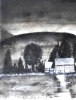 Canadian night landscape,  9x12 inch, 23x30.5 cm, water colors on cold paper, SKU 4005