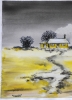 Canadian Prairie , water colors on cold press paper, 9x12, inch, 23x30,5 cm SKU 4004