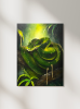 Emerald Guardian – Green Python  | Stretched Canvas | 50 × 70 cm | Acrylic Painting | Original
