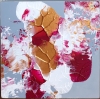 Original Magenta & Gold Luxury Artwork on Wood Panel