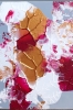 Original Magenta & Gold Luxury Artwork on Wood Panel