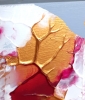 Original Magenta & Gold Luxury Artwork on Wood Panel