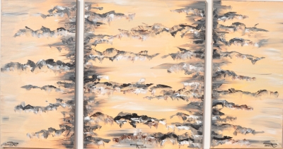 The mountain, acrylic on canvas, 3 panels 20x36 inch, 50.5x91.5 cm, SKU 1037