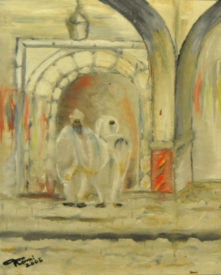 Family from Marrakech, oil on canvas, 16x20 inch, 40.5x50.75 cm, with frame, SKU 3011 