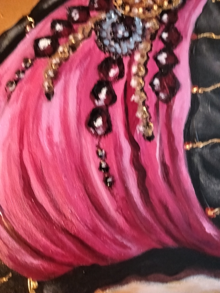 Venetian Carneval Mask black and cerise