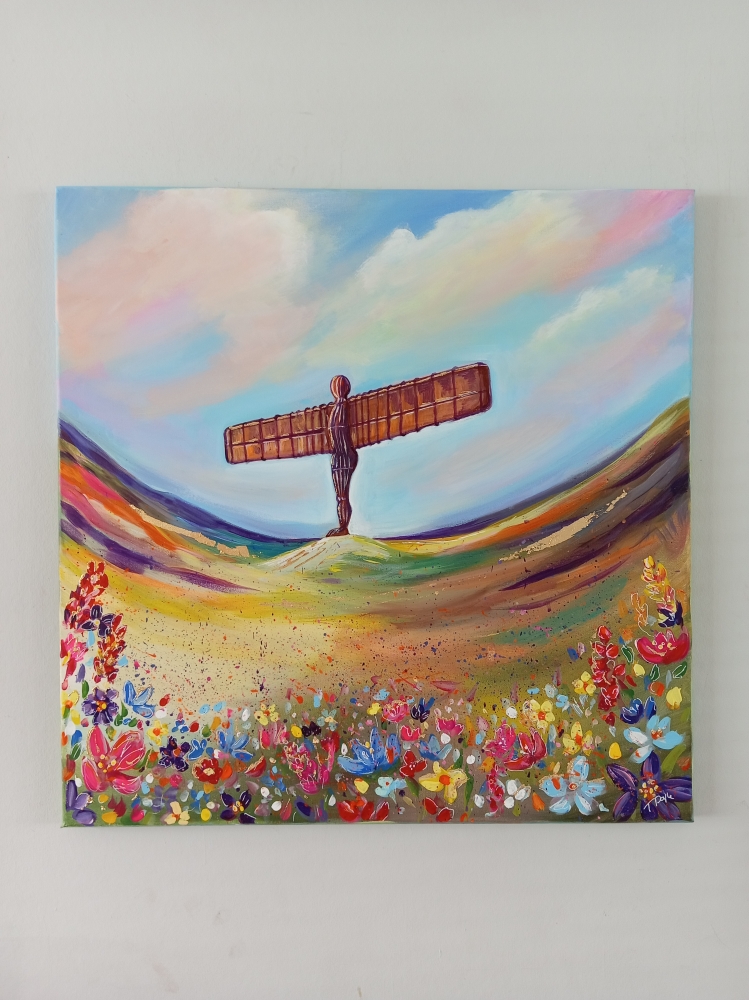 Angel of the north in bloom