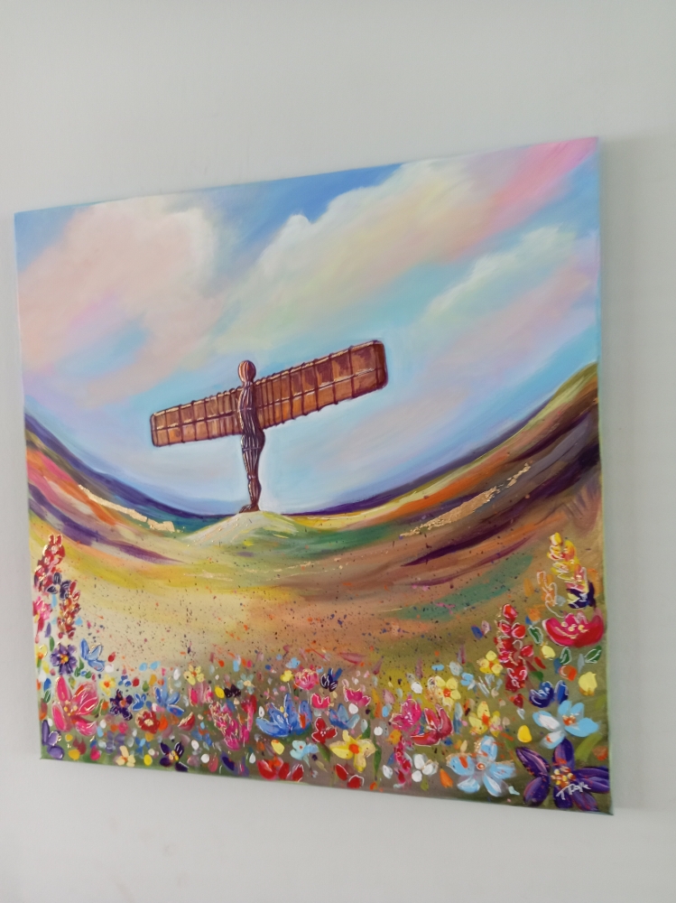 Angel of the north in bloom