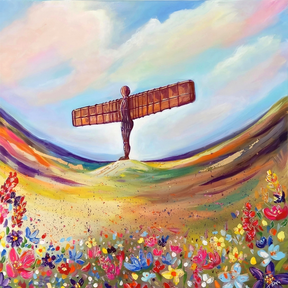 Angel of the north in bloom