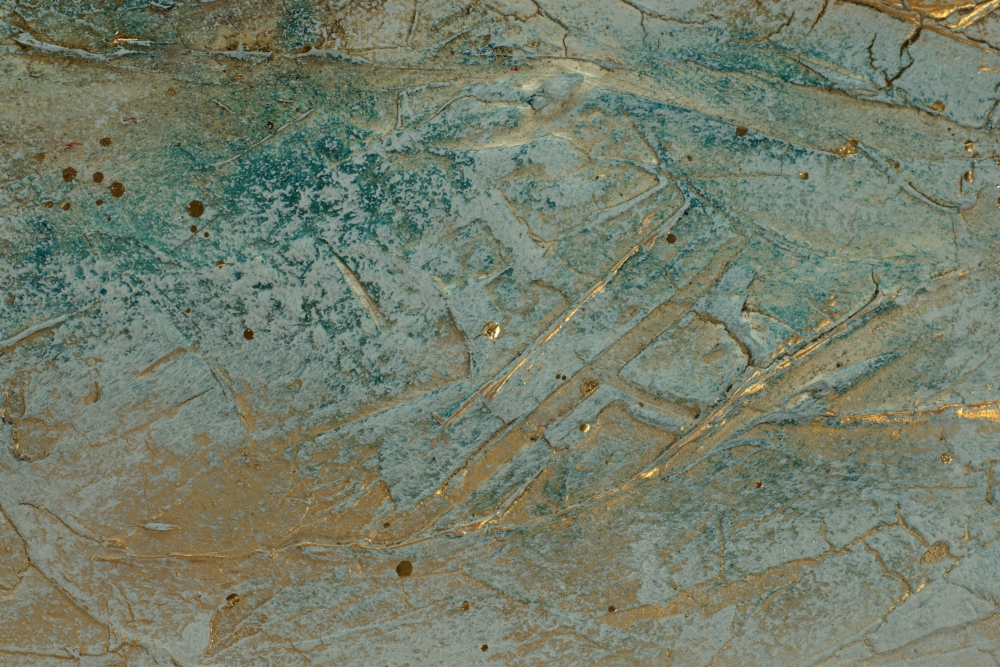 Aqua Drift – Textured Abstract Turquoise & Gold Painting