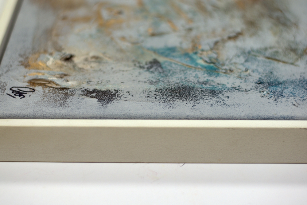 Aqua Drift – Textured Abstract Turquoise & Gold Painting