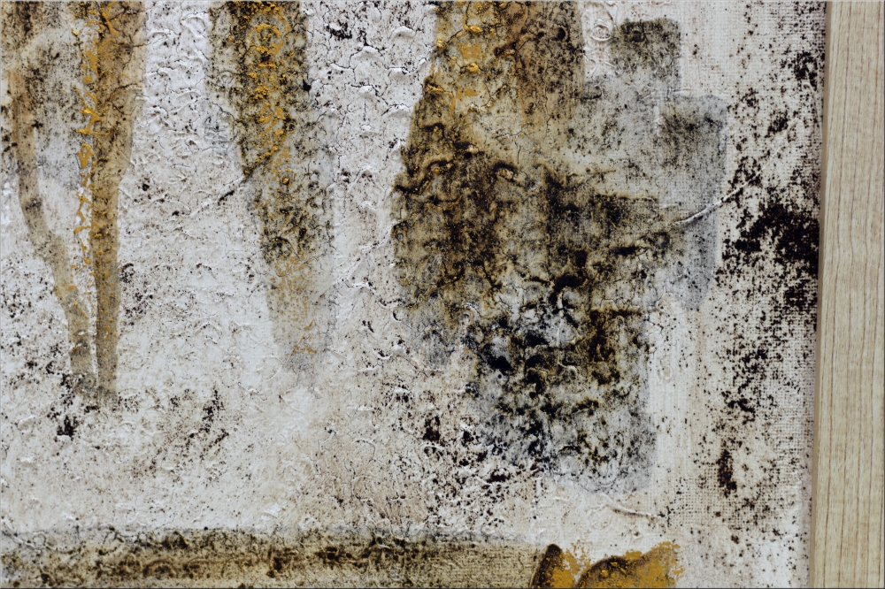 Andere Welten – Neutral Gold Abstract Triptych