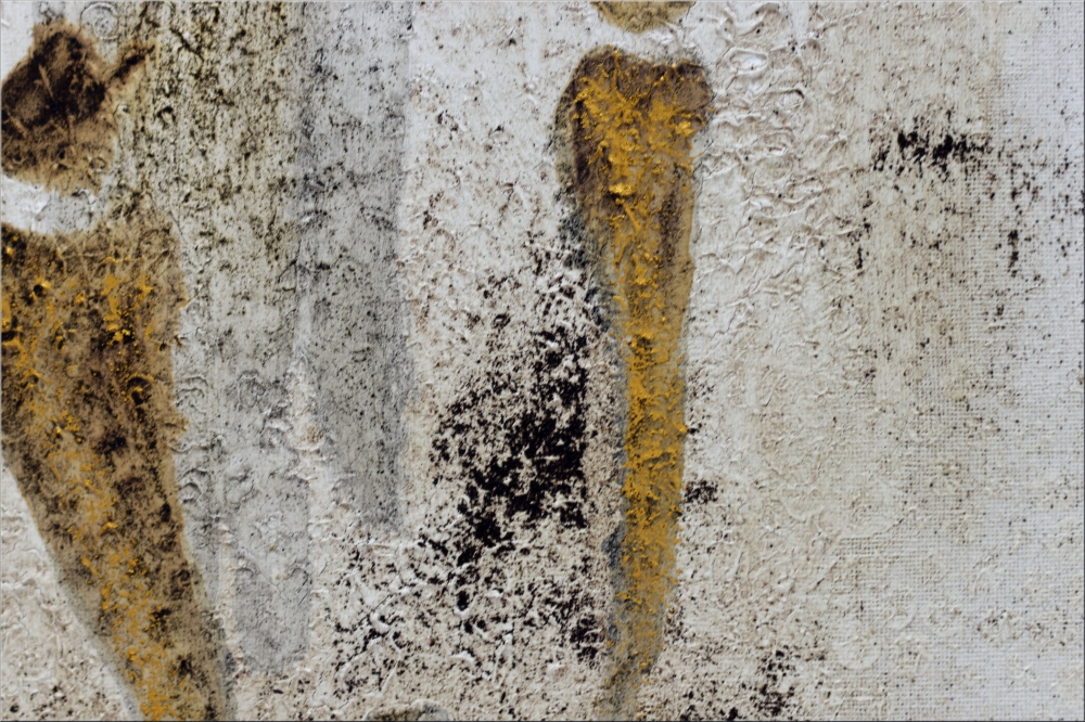 Andere Welten – Neutral Gold Abstract Triptych