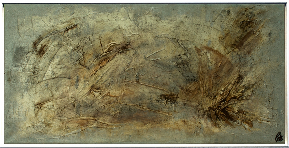 Oxidized Horizon – Textured Abstract Earth Tone Painting