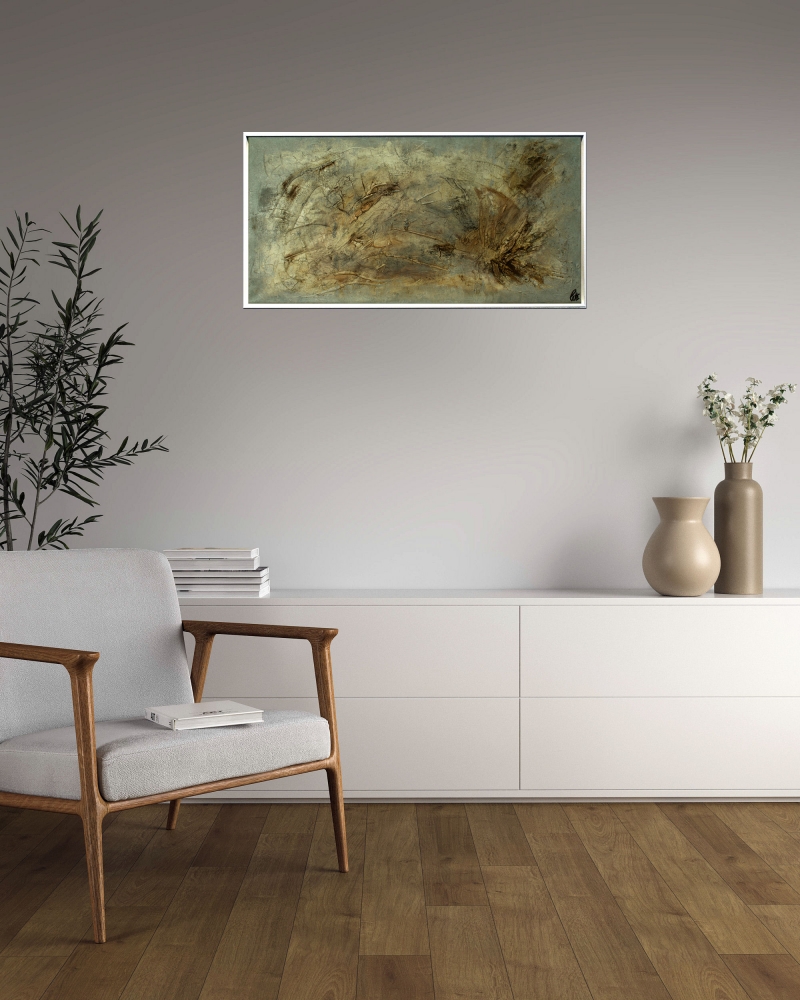Oxidized Horizon – Textured Abstract Earth Tone Painting