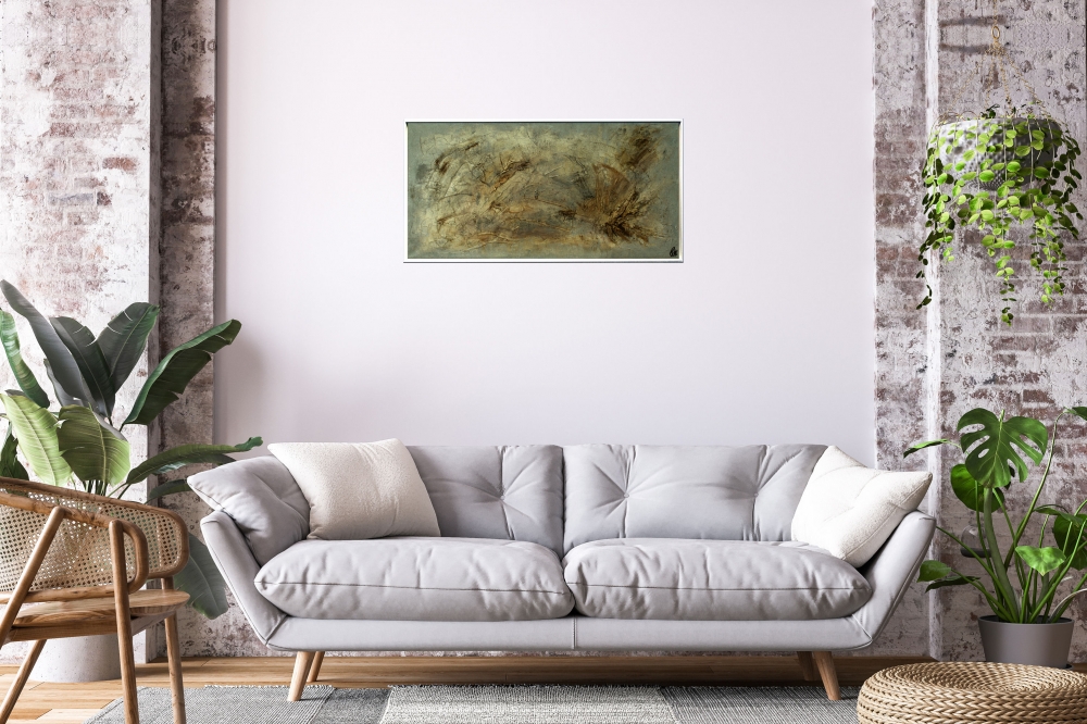 Oxidized Horizon – Textured Abstract Earth Tone Painting