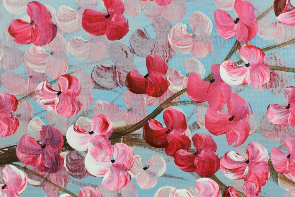 Cherry Breeze – Pink Cherry Blossom Floral Painting
