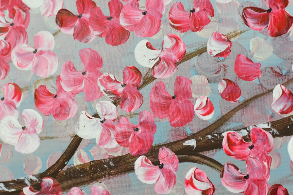 Cherry Breeze – Pink Cherry Blossom Floral Painting